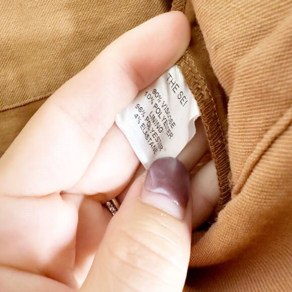 The Sei Pleat Trouser Pants High Rise Straight Leg Chestnut Brown Size 2 - Picture 9 of 10